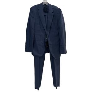 12-8 HUGO BOSS Men's Full Canvas Suit Dark Blue Size 38R Unhemmed